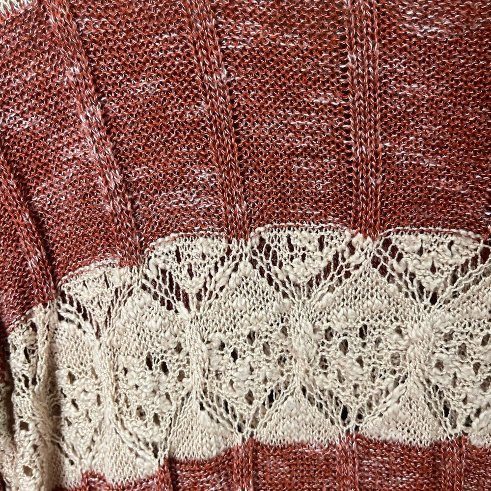 Umgee burnt orange and Cream Knit Top - Picture 4 of 4